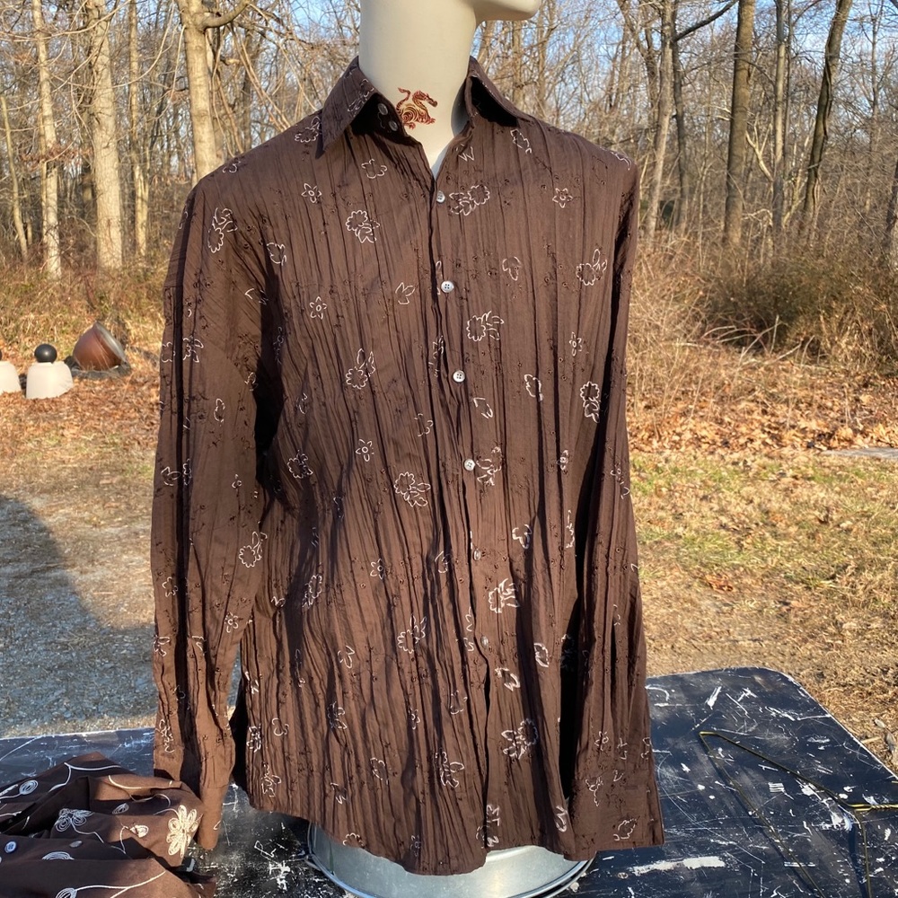 Vtg Monzini collection men 2XL Western Disco Shirt